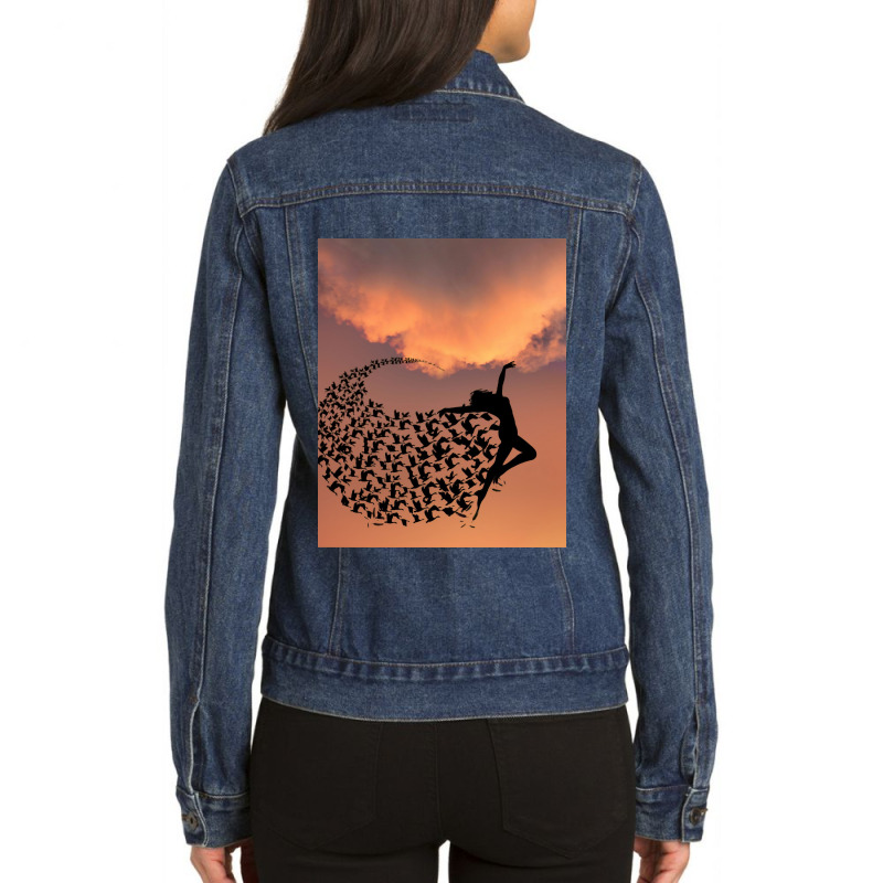 Flying Ladies Denim Jacket | Artistshot