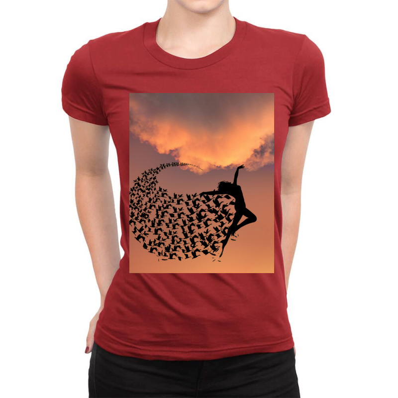 Flying Ladies Fitted T-shirt | Artistshot