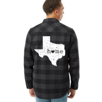 Texas Home T Shirt Distressed Tx Map With Heart T Flannel Shirt | Artistshot