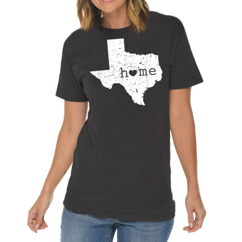 Texas Home T Shirt Distressed Tx Map With Heart T Vintage T-shirt | Artistshot