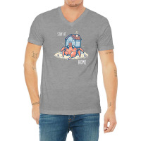 Stay At Home Hermit Crab V-neck Tee | Artistshot