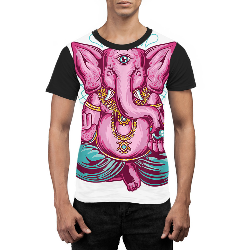 Elephant Meditation Mandala Ornament Lotus Seat Yo Graphic T-shirt by doets | Artistshot