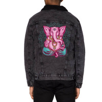 Elephant Meditation Mandala Ornament Lotus Seat Yo Unisex Sherpa-lined Denim Jacket | Artistshot