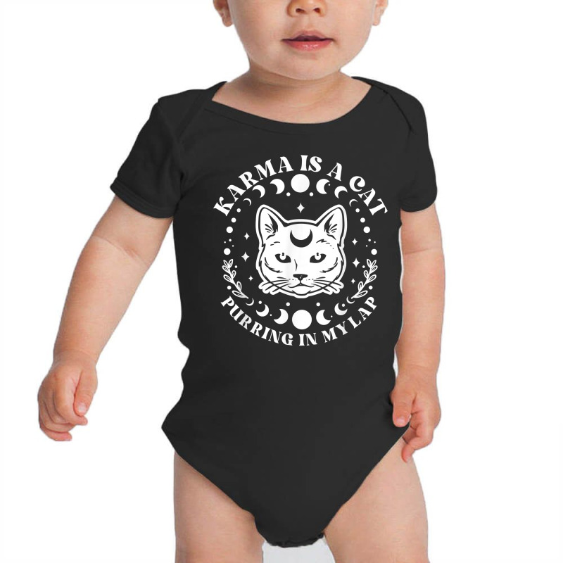 Karma Is A Cat Purring In My Lap Celestial T Shirt Baby Bodysuit | Artistshot