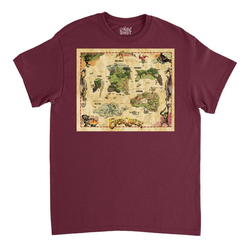 Everquest World Of Norrath Map Classic T-shirt | Artistshot