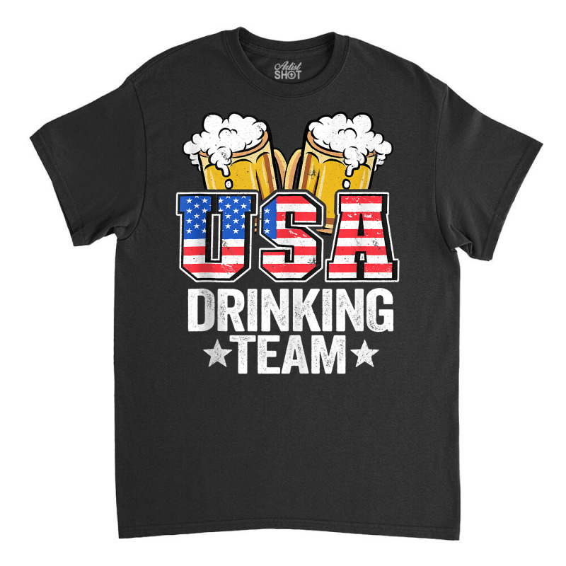 Usa Drinking Team Us American Flag 4th Of July Bee Classic T-shirt | Artistshot