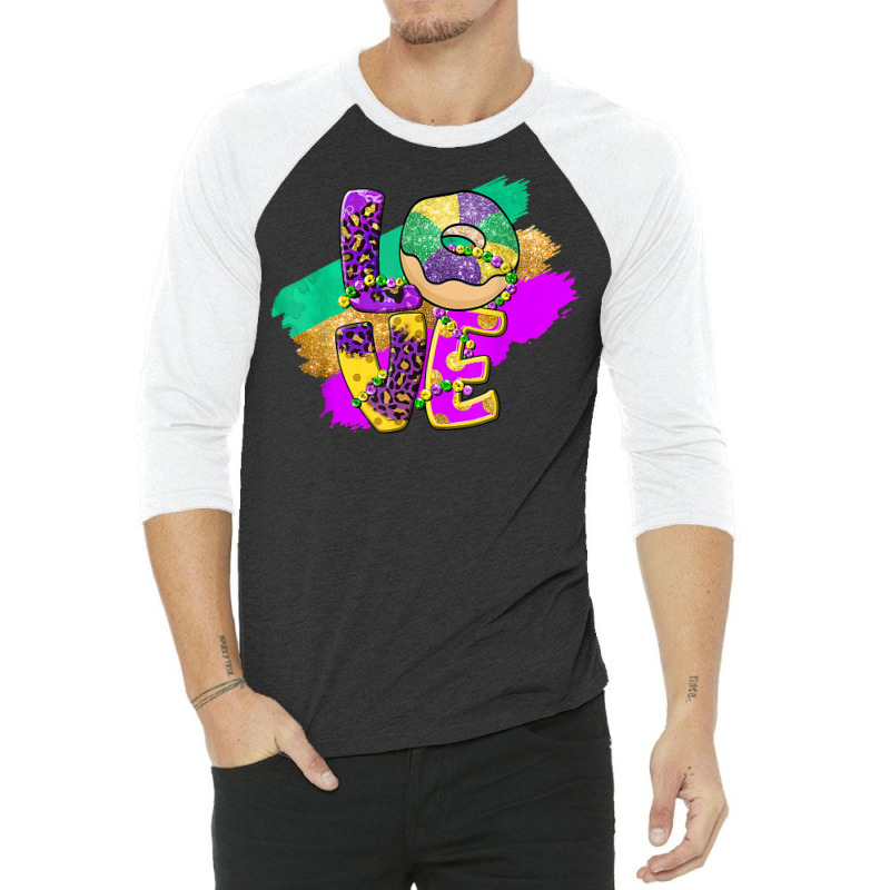 Peace Love King Cake Mardi Gras Men Women Kids T S 3/4 Sleeve Shirt | Artistshot