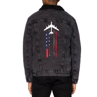 Trending B-52 Stratofortress Bomber Us Flag-eebnj Unisex Sherpa-lined Denim Jacket | Artistshot