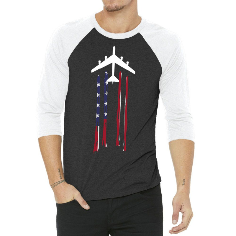 Trending B-52 Stratofortress Bomber Us Flag-eebnj 3/4 Sleeve Shirt by centralfantast | Artistshot