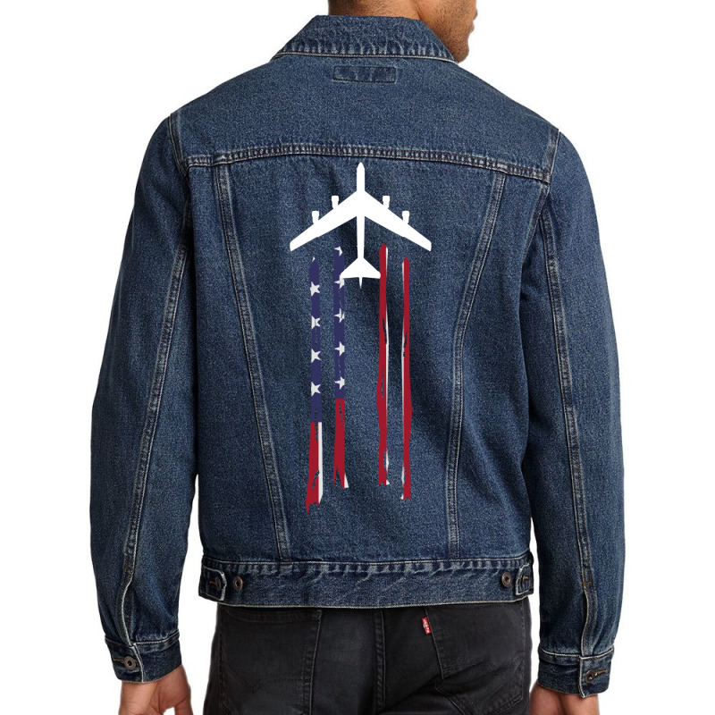 Trending B-52 Stratofortress Bomber Us Flag-eebnj Men Denim Jacket by centralfantast | Artistshot