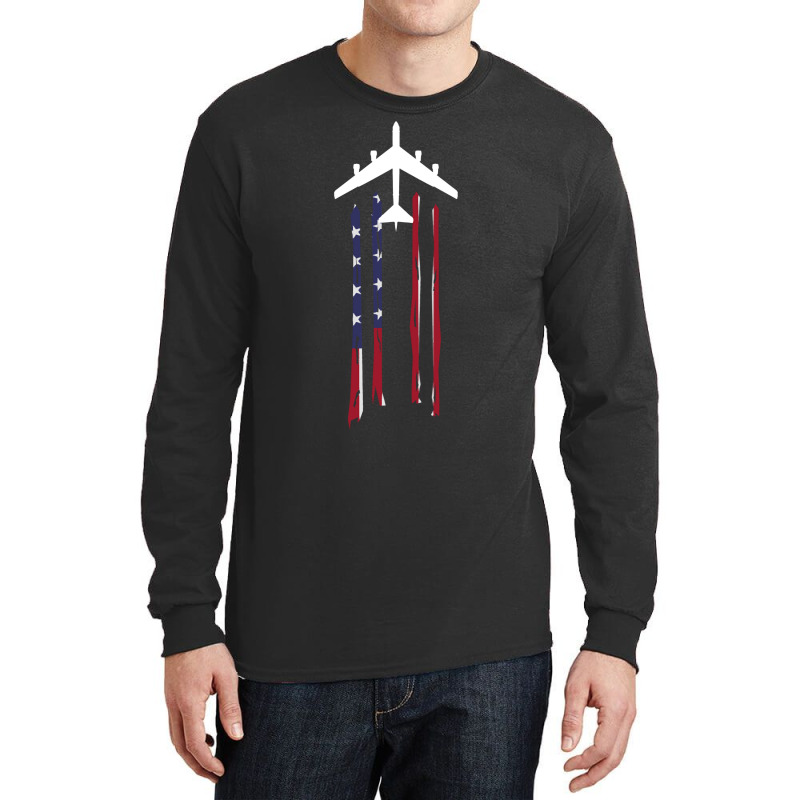 Trending B-52 Stratofortress Bomber Us Flag-eebnj Long Sleeve Shirts by centralfantast | Artistshot