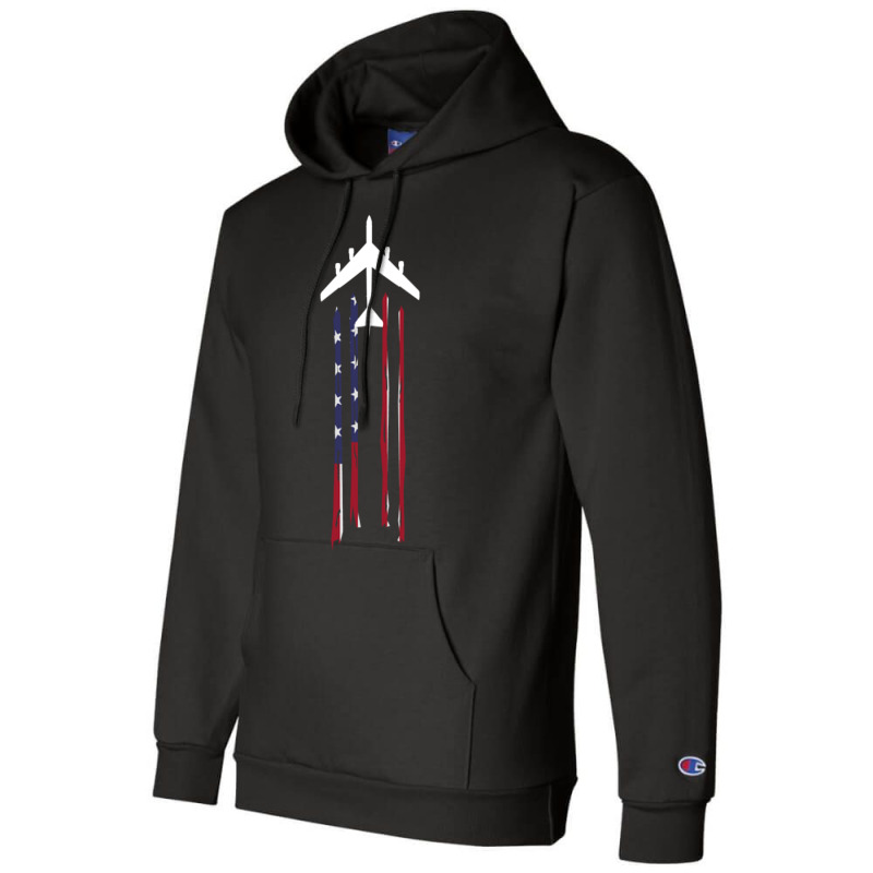 Trending B-52 Stratofortress Bomber Us Flag-eebnj Champion Hoodie by centralfantast | Artistshot