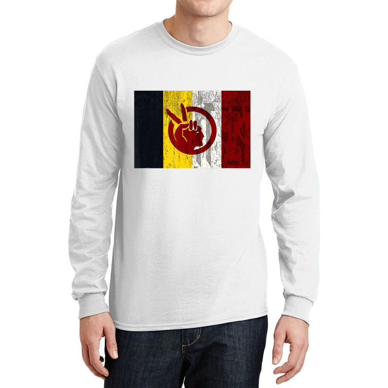 Distressed American Indian Movement  T Shirt Long Sleeve Shirts by aiiluurosy | Artistshot