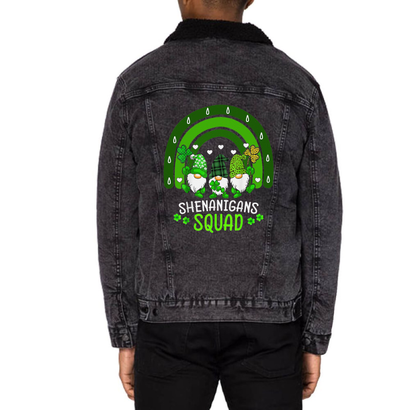 Shenanigans Squad Funny St. Patricks Day Matching  Unisex Sherpa-lined Denim Jacket | Artistshot