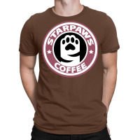 Starpaws Cute Coffee Pink T-shirt | Artistshot