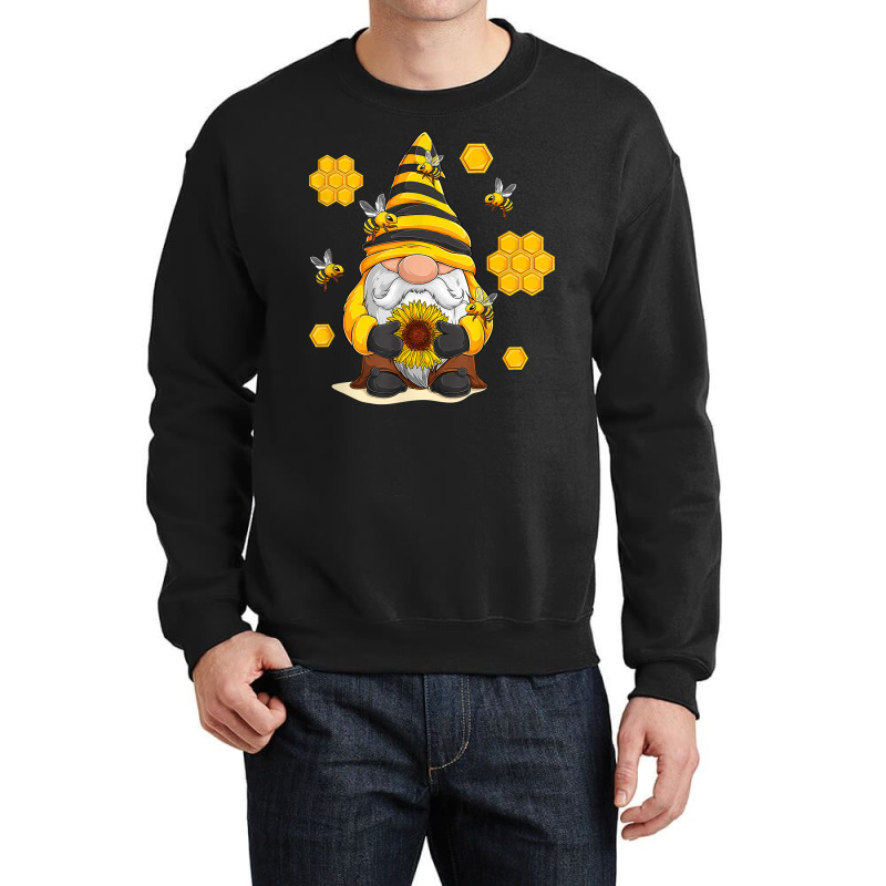 Sunflower Gnome With Bee And Honey Hippie T Shirt Crewneck Sweatshirt | Artistshot