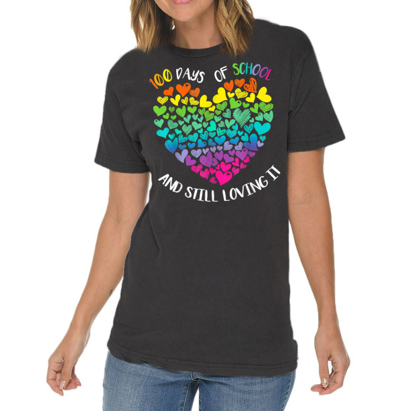 Cute 100 Days Of School And Still Loving It Hearts Vintage T-shirt | Artistshot