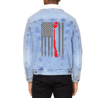 Skeet Trap Clay Shotgun Usa Flag Funny Skeet Shoot Unisex Sherpa-lined Denim Jacket | Artistshot