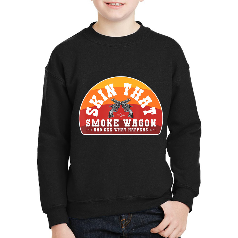 Skin That Smoke Wagon Retro Desert Sunset Western Youth Sweatshirt | Artistshot