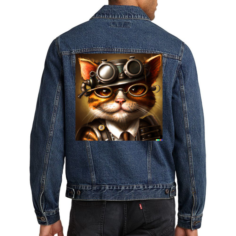 Cheeky Cat Men Denim Jacket | Artistshot