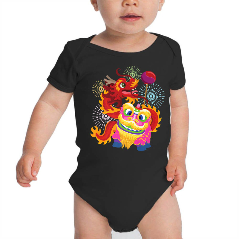 Happy Chinese New Year 2023 Lion Dragon Dance Luna Baby Bodysuit by geisea | Artistshot