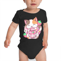 Strawberry Shake Strawberry Milk Cat Kawaii Neko A Baby Bodysuit | Artistshot