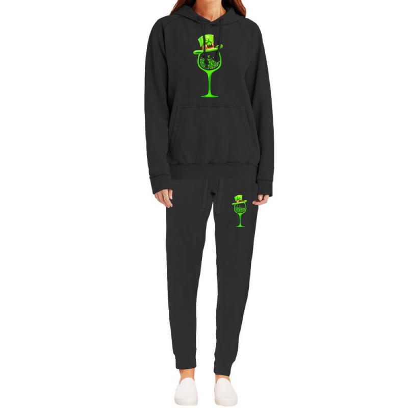 Three Wine Glasses Clover Irish Shamrock St Patric Hoodie & Jogger Set | Artistshot