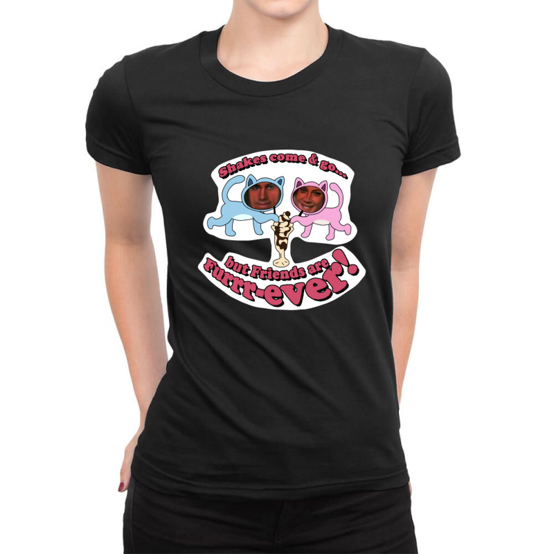 Shakes Come & Go But Friends Are Furrrever! Ladies Fitted T-Shirt by JoelJBerghoff | Artistshot