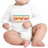 Retro Vintage Samoa T Shirt Samoan Shirt Long Sleeve Baby Bodysuit | Artistshot