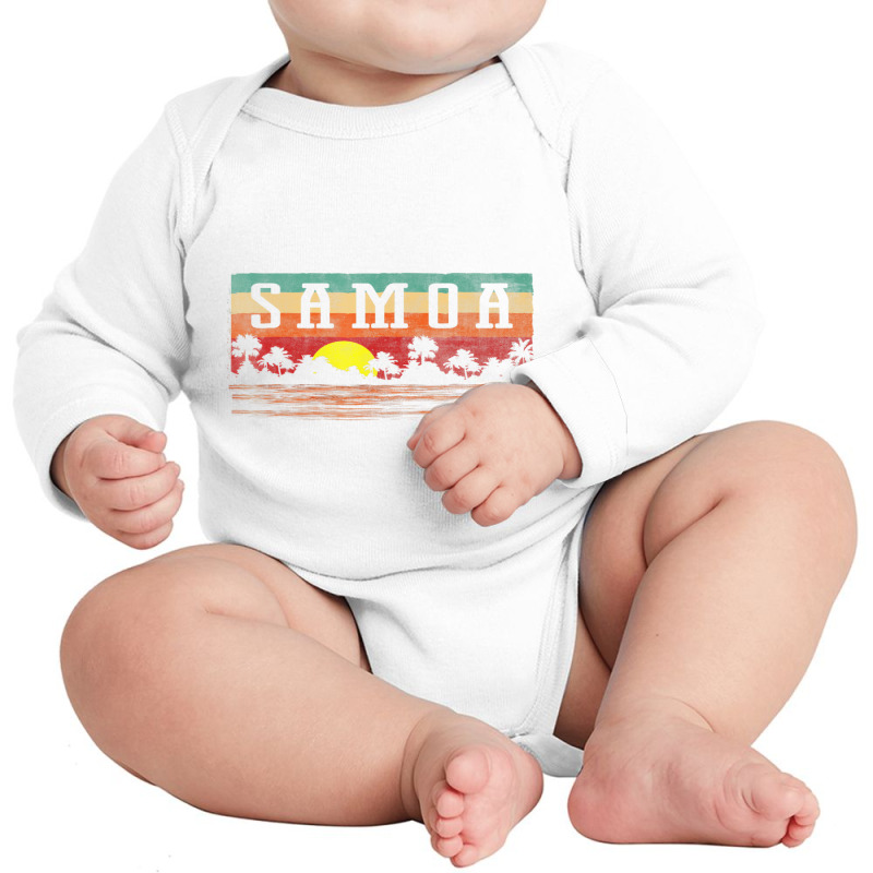 Retro Vintage Samoa T Shirt Samoan Shirt Long Sleeve Baby Bodysuit by holden | Artistshot