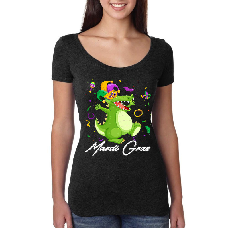 Jester Alligator Beads Mardi Gras Fat Tuesday Para Women's Triblend Scoop T-shirt by XAVIERESPREE | Artistshot