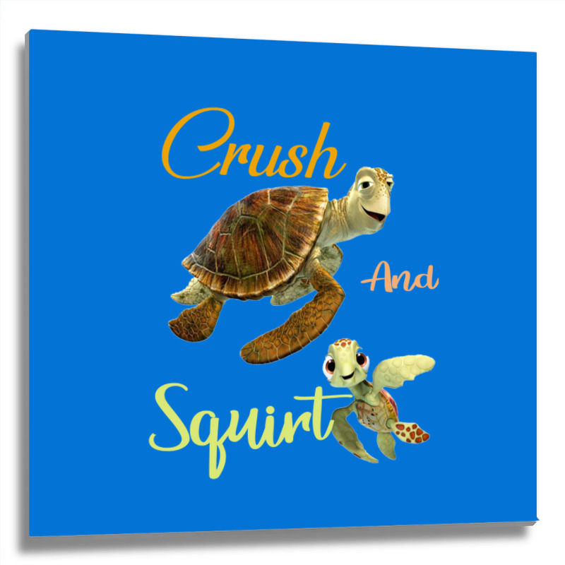 Crush And Squirt Finding Nemo Metal Print Square | Artistshot