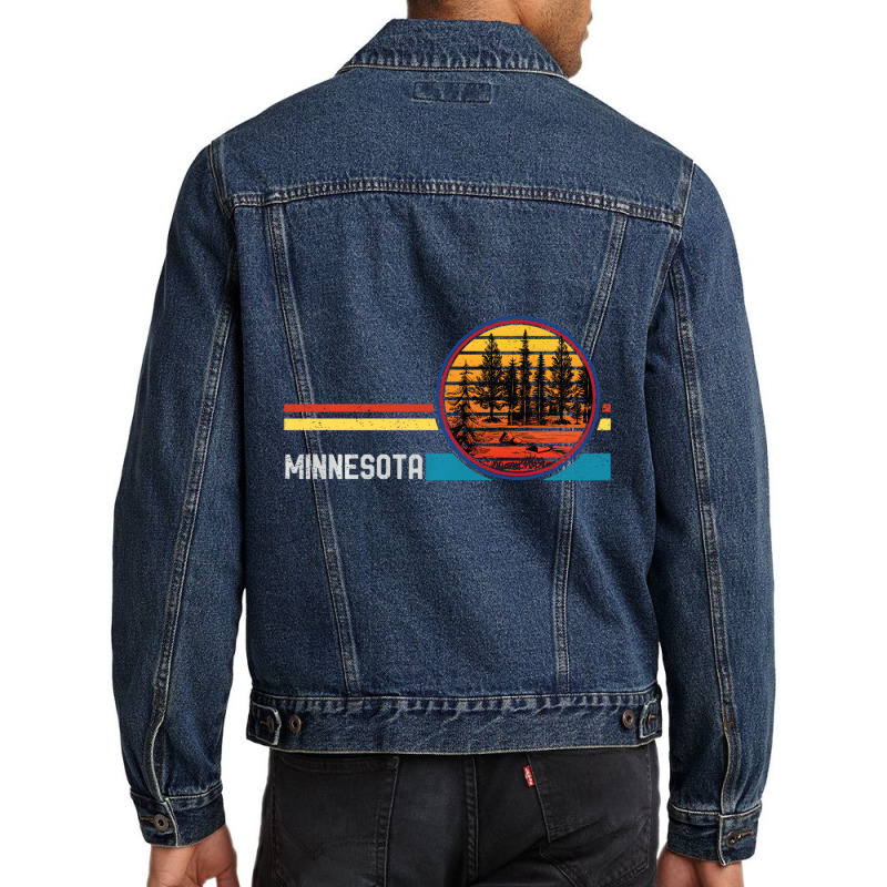 Retro Vintage Minnesota Mn 80s Lake Forest Mountai Men Denim Jacket by genousuv | Artistshot