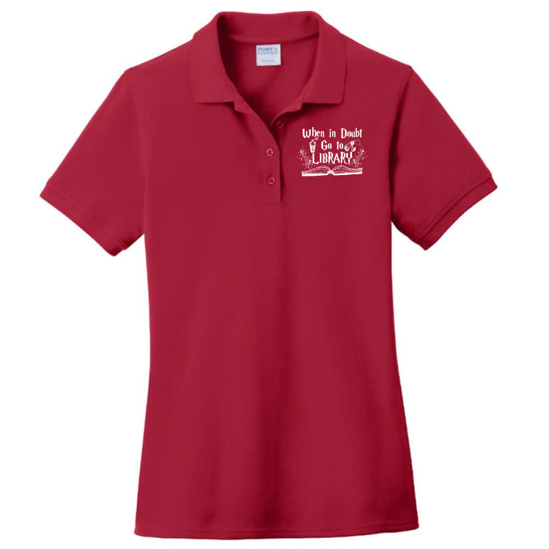 When In Doubt Go To The Library 5 Ladies Polo Shirt by zdinianahilv | Artistshot