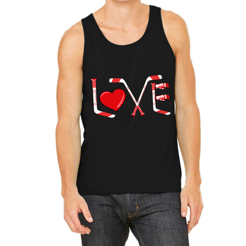 Funny Valentines Day Player Goalie Ice Hockey Hear Tank Top by JESSICASIMONSEN | Artistshot