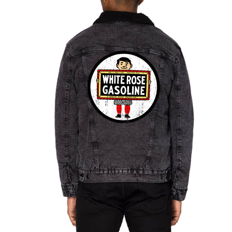 White Rose Gasoline Unisex Sherpa-lined Denim Jacket | Artistshot