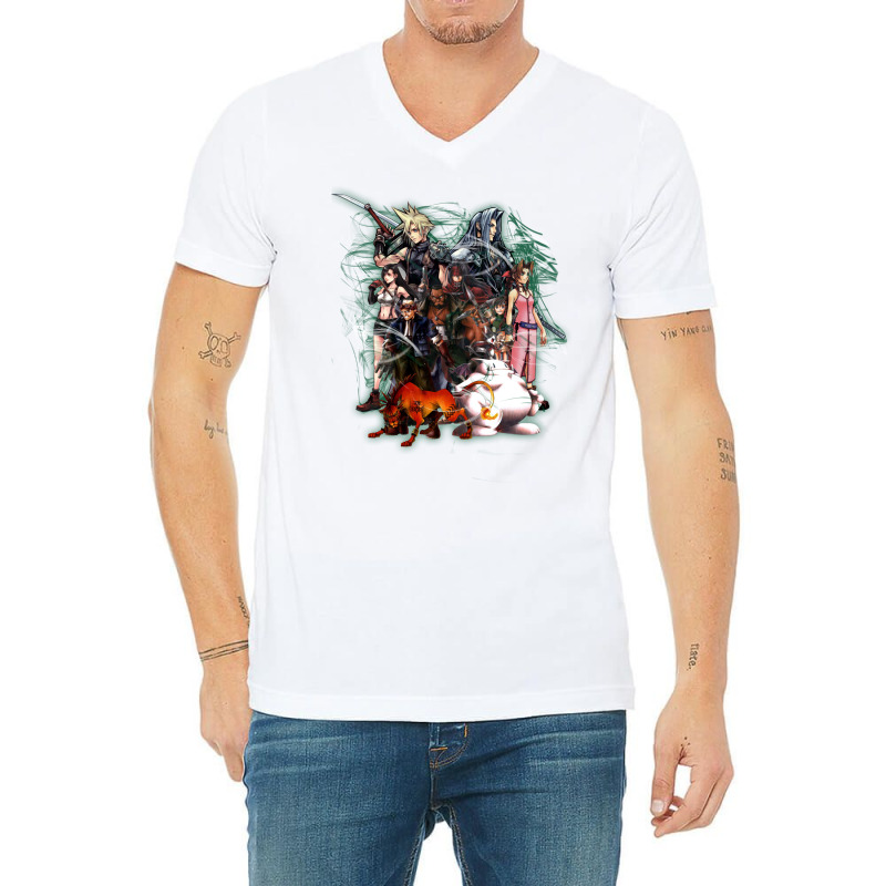 Final Fantasy Vii   Collage V-Neck Tee by elmirnaswaa | Artistshot