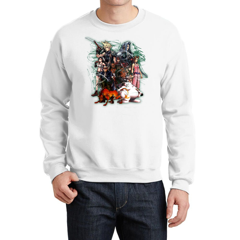 Final Fantasy Vii   Collage Crewneck Sweatshirt by elmirnaswaa | Artistshot