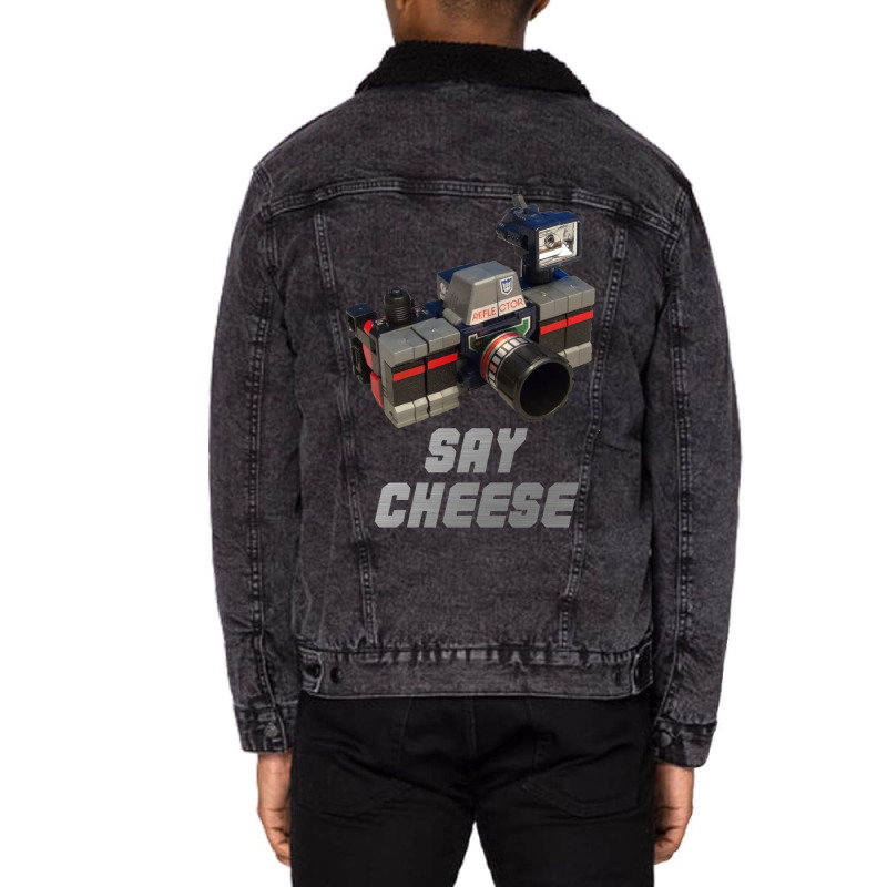 Reflector Say Cheese Unisex Sherpa-lined Denim Jacket | Artistshot