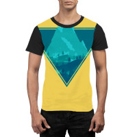 Blue Aesthetic Mountain Graphic T-shirt | Artistshot