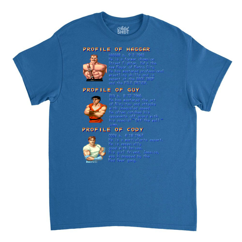 Final Fight Profiles Classic T-shirt by elmirnaswaa | Artistshot