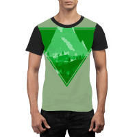 Green Aesthetic Mountain Graphic T-shirt | Artistshot