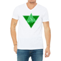 Green Aesthetic Mountain V-neck Tee | Artistshot