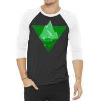 Green Aesthetic Mountain 3/4 Sleeve Shirt | Artistshot