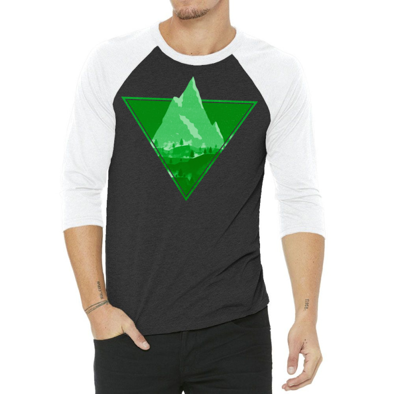 Green Aesthetic Mountain 3/4 Sleeve Shirt | Artistshot