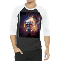 Fire Skull 3/4 Sleeve Shirt | Artistshot