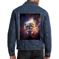 Fire Skull Men Denim Jacket | Artistshot