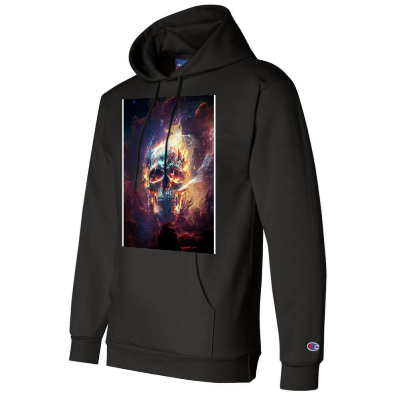 Fire Skull Champion Hoodie by elmirnaswaa | Artistshot