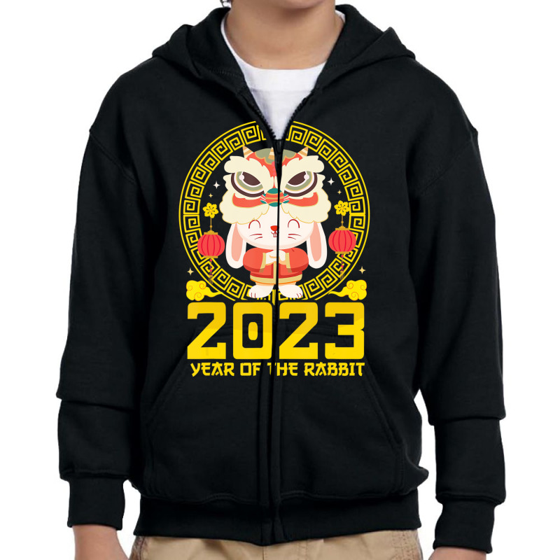 Cute Bunny 2023 Chinese New Year 2023 Rabbit Lion Youth Zipper Hoodie | Artistshot