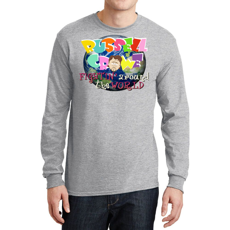 Russel Crowe Fightin' Around The World (south Park Long Sleeve Shirts | Artistshot